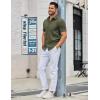 COOFANDY Men’s Button Down Shirts Short Sleeve Casual Dress Shirts Untucked Summer Shirt with Pocket(Army Green)