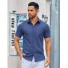 COOFANDY Men’s Button Down Shirts Short Sleeve Casual Dress Shirts Untucked Summer Shirt with Pocket(Denim Blue)