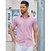 COOFANDY Men’s Button Down Shirts Short Sleeve Casual Dress Shirts Untucked Summer Shirt with Pocket(Lavender)