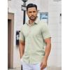 COOFANDY Men’s Button Down Shirts Short Sleeve Casual Dress Shirts Untucked Summer Shirt with Pocket(Light Green)