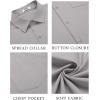 COOFANDY Men’s Button Down Shirts Short Sleeve Casual Dress Shirts Untucked Summer Shirt with Pocket(Light Grey)