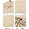 COOFANDY Men’s Button Down Shirts Short Sleeve Casual Dress Shirts Untucked Summer Shirt with Pocket(Light Khaki)