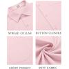 COOFANDY Men’s Button Down Shirts Short Sleeve Casual Dress Shirts Untucked Summer Shirt with Pocket(Light Pink)