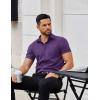 COOFANDY Men’s Button Down Shirts Short Sleeve Casual Dress Shirts Untucked Summer Shirt with Pocket(Purple)