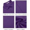 COOFANDY Men’s Button Down Shirts Short Sleeve Casual Dress Shirts Untucked Summer Shirt with Pocket(Purple)