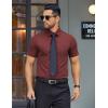 COOFANDY Men’s Button Down Shirts Short Sleeve Casual Dress Shirts Untucked Summer Shirt with Pocket(Wine Red)