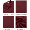COOFANDY Men’s Button Down Shirts Short Sleeve Casual Dress Shirts Untucked Summer Shirt with Pocket(Wine Red)