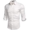 COOFANDY Mens Button Down Shirts Short Sleeve Casual Summer Beach Shirts for Men Vacation Wedding Linen Shirt(1- Light Khaki)