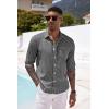 COOFANDY Mens Button Down Shirts Short Sleeve Casual Summer Beach Shirts for Men Vacation Wedding Linen Shirt(Flecking Black)