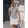 COOFANDY Mens Button Down Shirts Short Sleeve Casual Summer Beach Shirts for Men Vacation Wedding Linen Shirt(Light Grey)