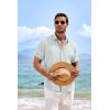 COOFANDY Mens Button Down Shirts Short Sleeve Casual Summer Beach Shirts for Men Vacation Wedding Linen Shirt(Mint Blue)