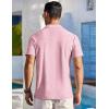 COOFANDY Mens Button Down Shirts Short Sleeve Casual Summer Beach Shirts for Men Vacation Wedding Linen Shirt(Pattern 2-pink)