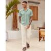 COOFANDY Mens Button Down Shirts Short Sleeve Casual Summer Beach Shirts for Men Vacation Wedding Linen Shirt(Sage Green)
