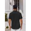 COOFANDY Mens Button Down Shirts Short Sleeve Stain Shield Dress Shirts Business Casual Shirt with Pocket(Black)