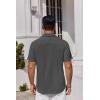 COOFANDY Mens Button Down Shirts Short Sleeve Stain Shield Dress Shirts Business Casual Shirt with Pocket(Dark Grey)