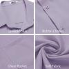 COOFANDY Mens Button Down Shirts Short Sleeve Stain Shield Dress Shirts Business Casual Shirt with Pocket(Lavender)