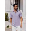 COOFANDY Mens Button Down Shirts Short Sleeve Stain Shield Dress Shirts Business Casual Shirt with Pocket(Lavender)