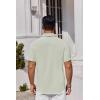 COOFANDY Mens Button Down Shirts Short Sleeve Stain Shield Dress Shirts Business Casual Shirt with Pocket(Light Green)