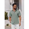 COOFANDY Mens Button Down Shirts Short Sleeve Stain Shield Dress Shirts Business Casual Shirt with Pocket(Sage Green Grey)