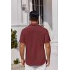COOFANDY Mens Button Down Shirts Short Sleeve Stain Shield Dress Shirts Business Casual Shirt with Pocket(Wine Red)