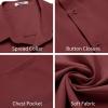 COOFANDY Mens Button Down Shirts Short Sleeve Stain Shield Dress Shirts Business Casual Shirt with Pocket(Wine Red)