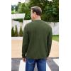 COOFANDY Men’s Cardigan Sweater Cable Knit V Neck Button up Sweaters Ribbed Cardigan Sweater with Pockets(Army Green)