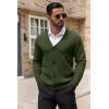 COOFANDY Men’s Cardigan Sweater Cable Knit V Neck Button up Sweaters Ribbed Cardigan Sweater with Pockets(Army Green)