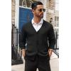 COOFANDY Men’s Cardigan Sweater Cable Knit V Neck Button up Sweaters Ribbed Cardigan Sweater with Pockets(Black)
