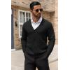 COOFANDY Men’s Cardigan Sweater Cable Knit V Neck Button up Sweaters Ribbed Cardigan Sweater with Pockets(Black)
