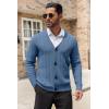 COOFANDY Men’s Cardigan Sweater Cable Knit V Neck Button up Sweaters Ribbed Cardigan Sweater with Pockets(Blue)