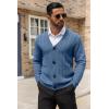 COOFANDY Men’s Cardigan Sweater Cable Knit V Neck Button up Sweaters Ribbed Cardigan Sweater with Pockets(Blue)