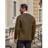 COOFANDY Men’s Cardigan Sweater Cable Knit V Neck Button up Sweaters Ribbed Cardigan Sweater with Pockets(Brown)