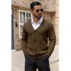 COOFANDY Men’s Cardigan Sweater Cable Knit V Neck Button up Sweaters Ribbed Cardigan Sweater with Pockets(Brown)