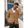 COOFANDY Men’s Cardigan Sweater Cable Knit V Neck Button up Sweaters Ribbed Cardigan Sweater with Pockets(Caramel)