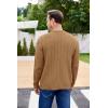 COOFANDY Men’s Cardigan Sweater Cable Knit V Neck Button up Sweaters Ribbed Cardigan Sweater with Pockets(Caramel)