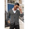 COOFANDY Men’s Cardigan Sweater Cable Knit V Neck Button up Sweaters Ribbed Cardigan Sweater with Pockets(Dark Grey)