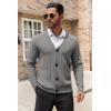 COOFANDY Men’s Cardigan Sweater Cable Knit V Neck Button up Sweaters Ribbed Cardigan Sweater with Pockets(Grey)