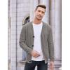 COOFANDY Men’s Cardigan Sweater Cable Knit V Neck Button up Sweaters Ribbed Cardigan Sweater with Pockets(Grey)