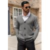 COOFANDY Men’s Cardigan Sweater Cable Knit V Neck Button up Sweaters Ribbed Cardigan Sweater with Pockets(Grey)