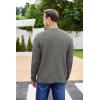 COOFANDY Men’s Cardigan Sweater Cable Knit V Neck Button up Sweaters Ribbed Cardigan Sweater with Pockets(Grey)