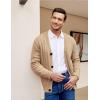 COOFANDY Men’s Cardigan Sweater Cable Knit V Neck Button up Sweaters Ribbed Cardigan Sweater with Pockets(Khaki)