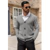 COOFANDY Men’s Cardigan Sweater Cable Knit V Neck Button up Sweaters Ribbed Cardigan Sweater with Pockets(Light Grey)