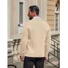 COOFANDY Men’s Cardigan Sweater Cable Knit V Neck Button up Sweaters Ribbed Cardigan Sweater with Pockets(Light Khaki)