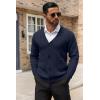 COOFANDY Men’s Cardigan Sweater Cable Knit V Neck Button up Sweaters Ribbed Cardigan Sweater with Pockets(Navy Blue)