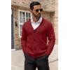 COOFANDY Men’s Cardigan Sweater Cable Knit V Neck Button up Sweaters Ribbed Cardigan Sweater with Pockets(Red)
