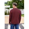 COOFANDY Men’s Cardigan Sweater Cable Knit V Neck Button up Sweaters Ribbed Cardigan Sweater with Pockets(Wine Red)