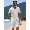 COOFANDY Mens Casual Beach Shirts Short Sleeve Button Down Shirts Summer Vacation Untucked Dress Shirts(A-white)