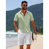 COOFANDY Mens Casual Beach Shirts Short Sleeve Button Down Shirts Summer Vacation Untucked Dress Shirts(Light Green)