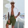 COOFANDY Mens Casual Beach Shorts Summer Elastic Waist Shorts Lightweight Drawstring Golf Shorts(Army Green)
