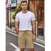 COOFANDY Mens Casual Beach Shorts Summer Elastic Waist Shorts Lightweight Drawstring Golf Shorts(Khaki)